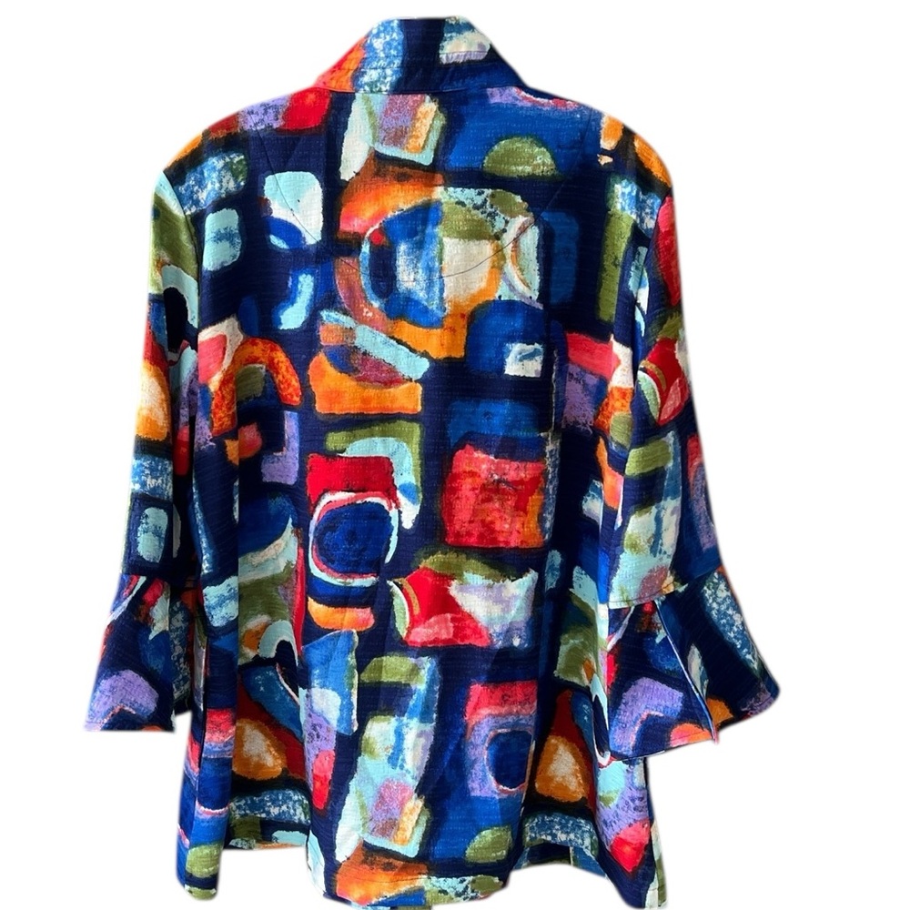 Ali Miles Sz L Multicolor Art to Wear Fun Tunic Top - Picture 8 of 10